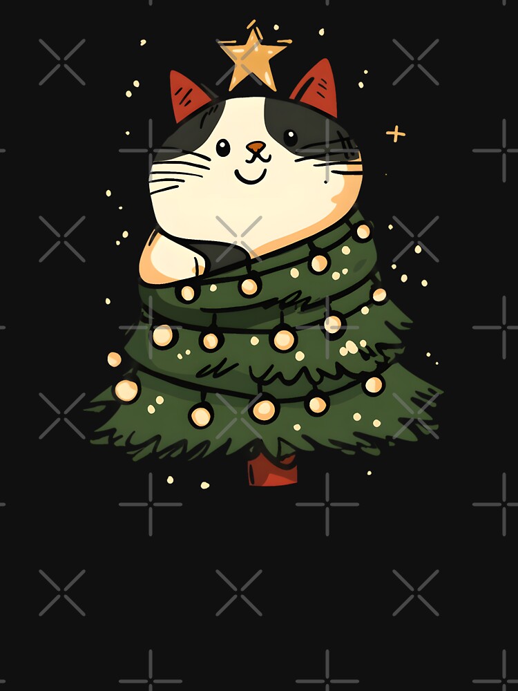 Cute Christmas Tree Cat by CoolMantras