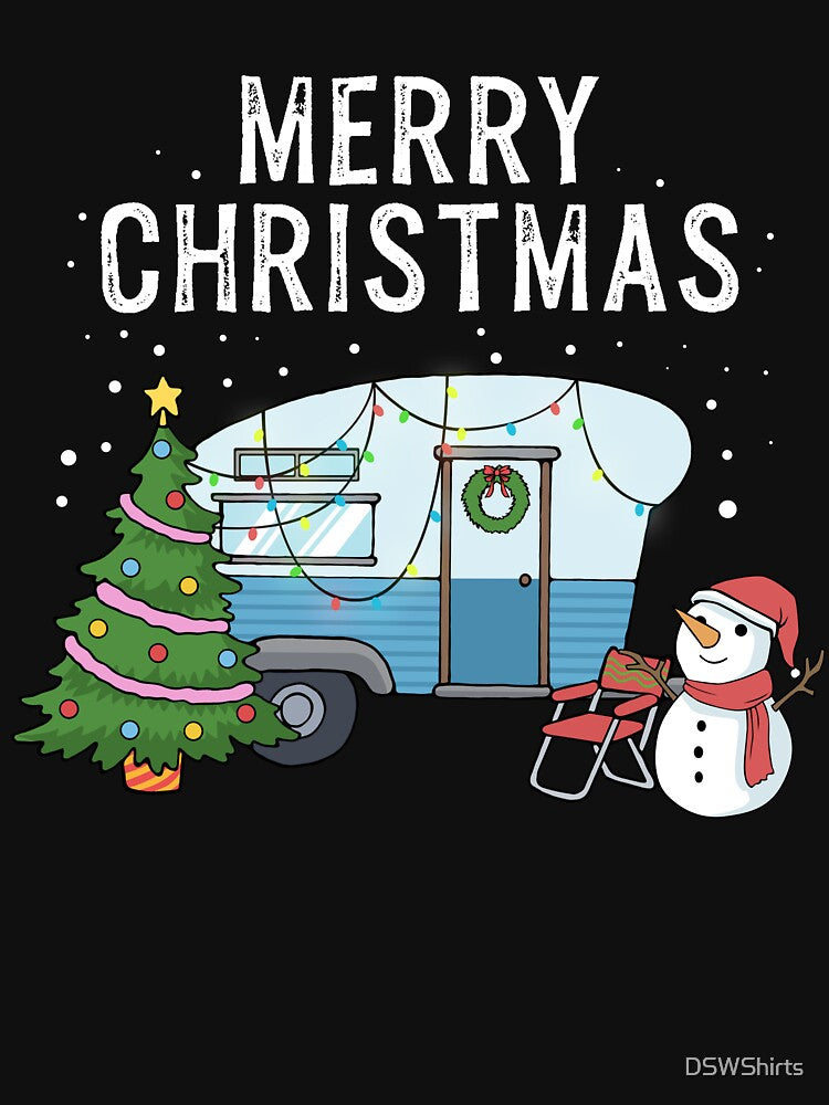 Merry Christmas Camping Campfire Tent Outdoor Camper by DSWShirts