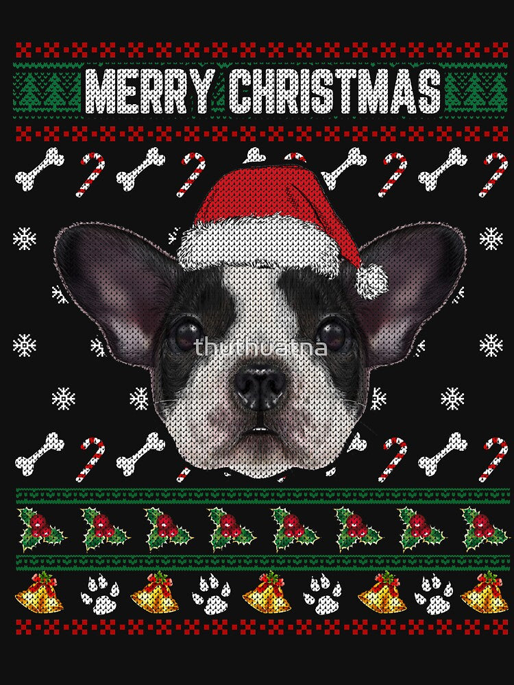 French Bulldog Lovers Ugly Xmas Sweater Merry Christmas T Shirt by thuthuatna