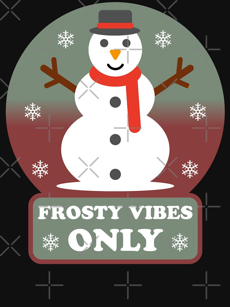 Frosty Vibes Only - Winter Snowman Christmas Holiday Cheer by Shape Snip Studio