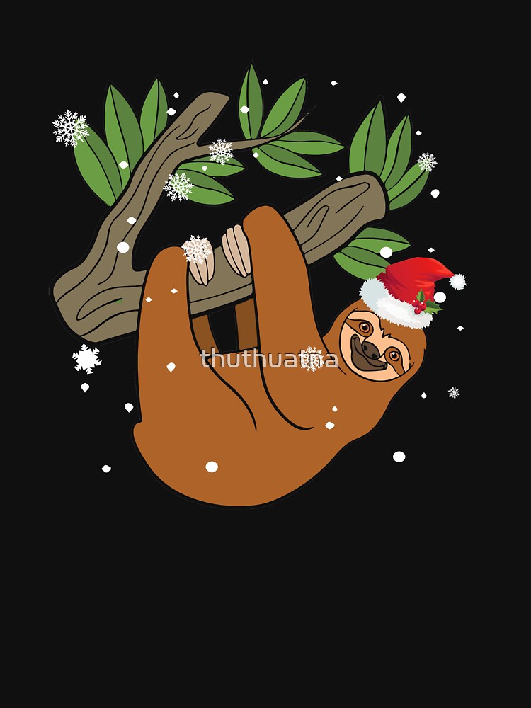 Cute Sloth Santa Hat Shirt For Christmas by thuthuatna