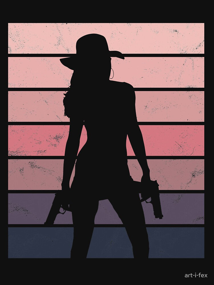 Gift Cowboy Revolver Sunset Lady Girl Woman by art-i-fex
