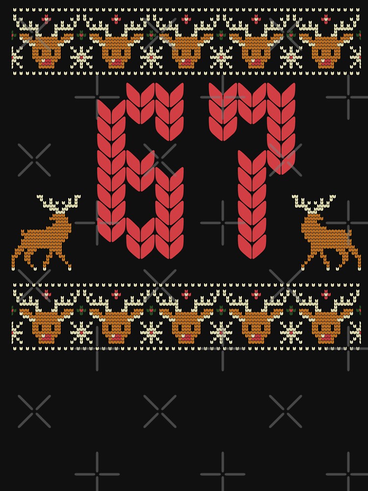 Funny 67 Meme Viral Six Seven Meme Design for Holiday Ugly Christmas Sweater by ZuToMi