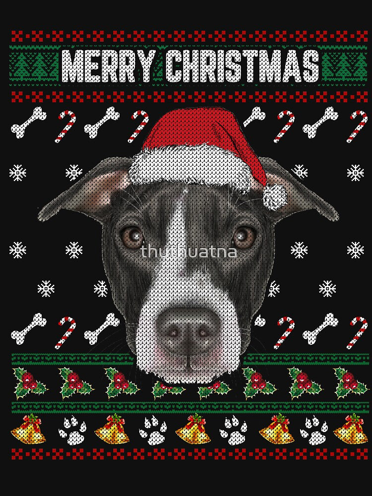 Pit Bull Lovers Ugly Xmas Sweater Merry Christmas T Shirt by thuthuatna