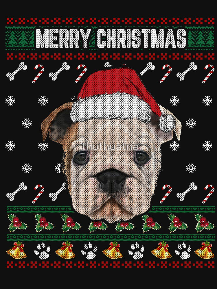 English Bulldog Lovers Ugly Xmas Sweater Merry Christmas T Shirt by thuthuatna