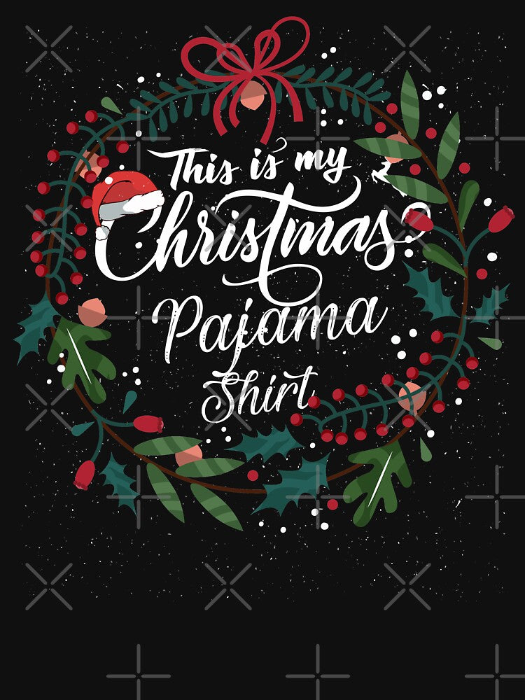 This is my Christmas Pajama Shirt mistletoe wreath by alenaz