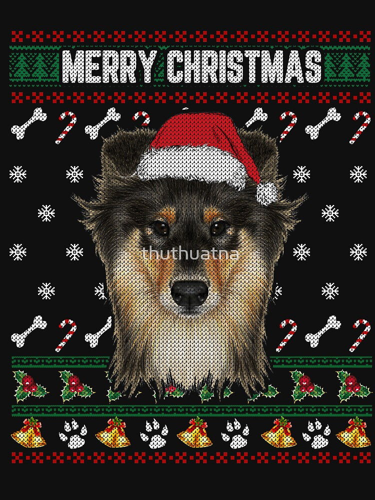 Collie Lovers Ugly Xmas Sweater Merry Christmas T Shirt by thuthuatna