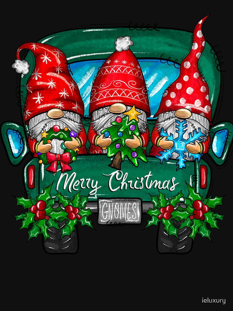 Gnomes Riding in the Back of a Pickup Truck on Christmas by ieluxury