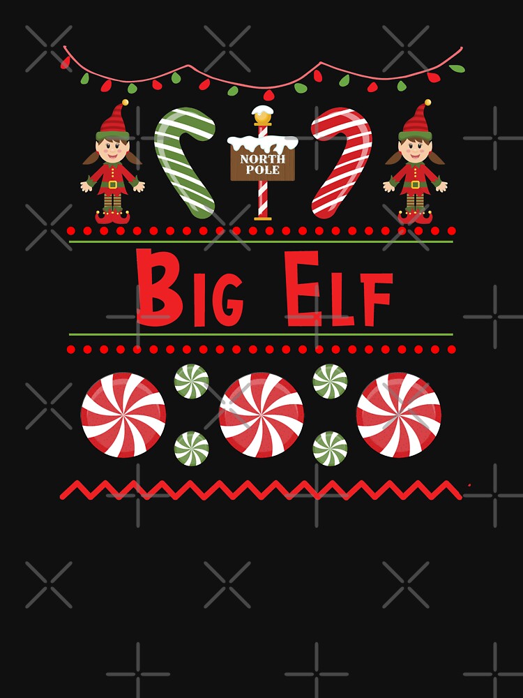 Big Elf Ugly Sweater Christmas Elf Design by SpiritWestDesig