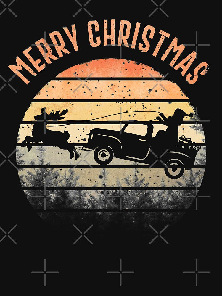 Christmas Retro Vintage Red Truck With Santa, Merry Christmas by SIMPLINZ