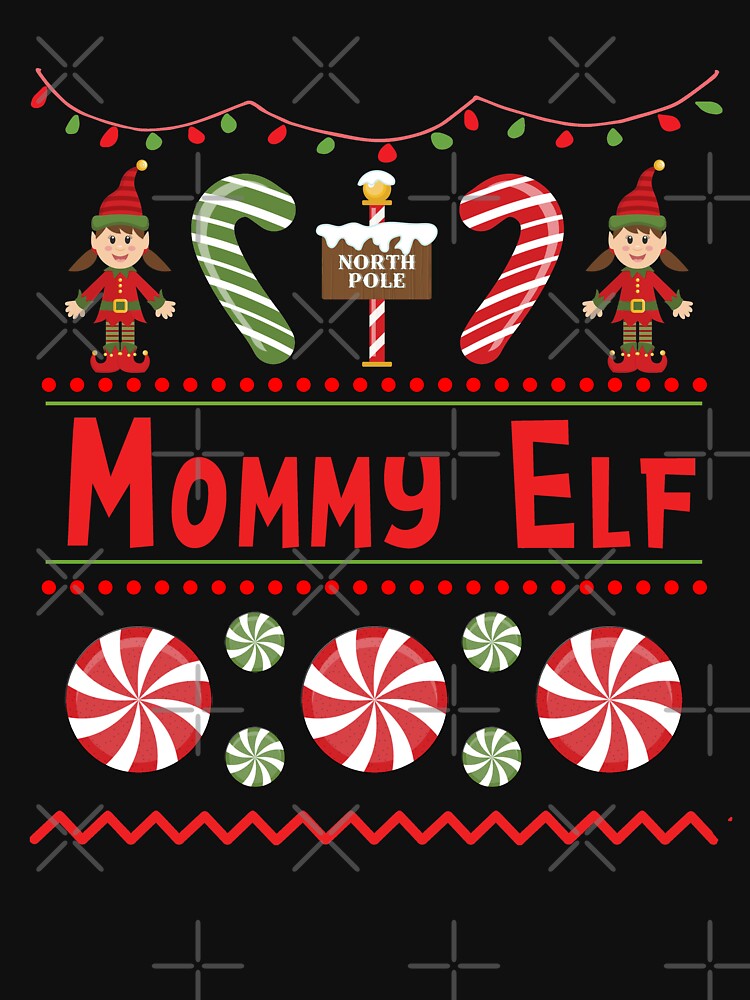Mommy Elf Ugly Sweater Christmas Elf Design by SpiritWestDesig