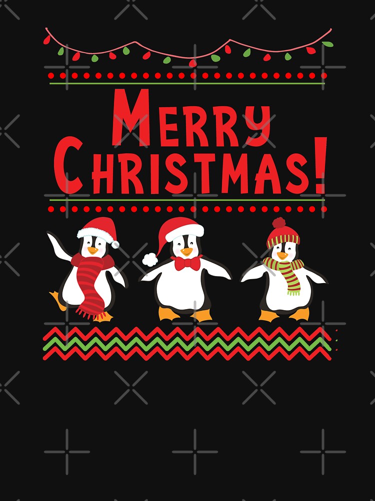 Merry Christmas Funny Dancing Penguin Holiday Design by SpiritWestDesig