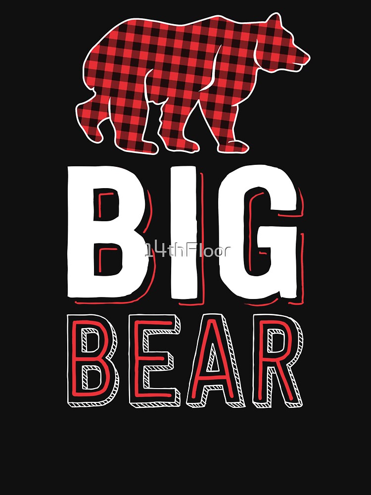 Big Bear Kids Red Buffalo Plaid Matching Family Christmas by 14thFloor