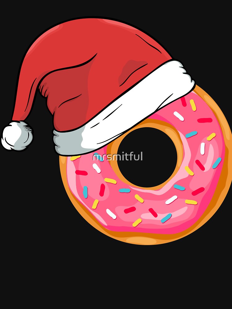 Funny Donuts Santa Claus Christmas Xmas Holiday T-shirts Tee Gift by mrsmitful