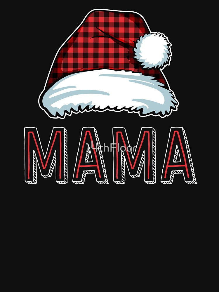 Mama Santa Plaid Red Family Matching Christmas Pajamas by 14thFloor