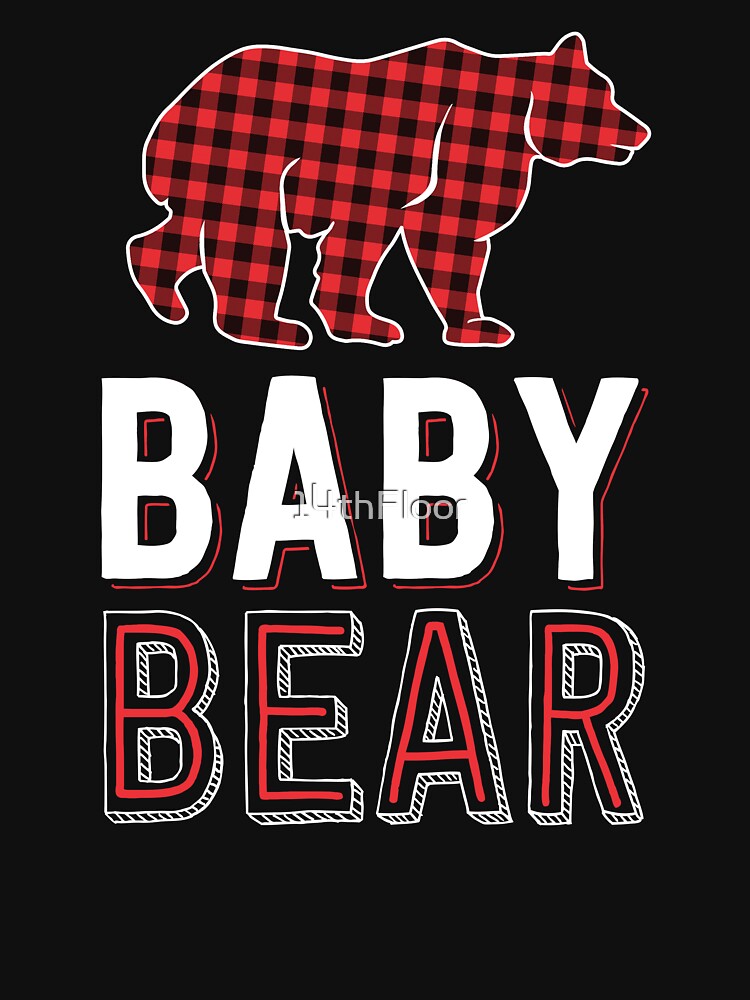 Baby Bear Kids Red Buffalo Plaid Matching Family Christmas by 14thFloor