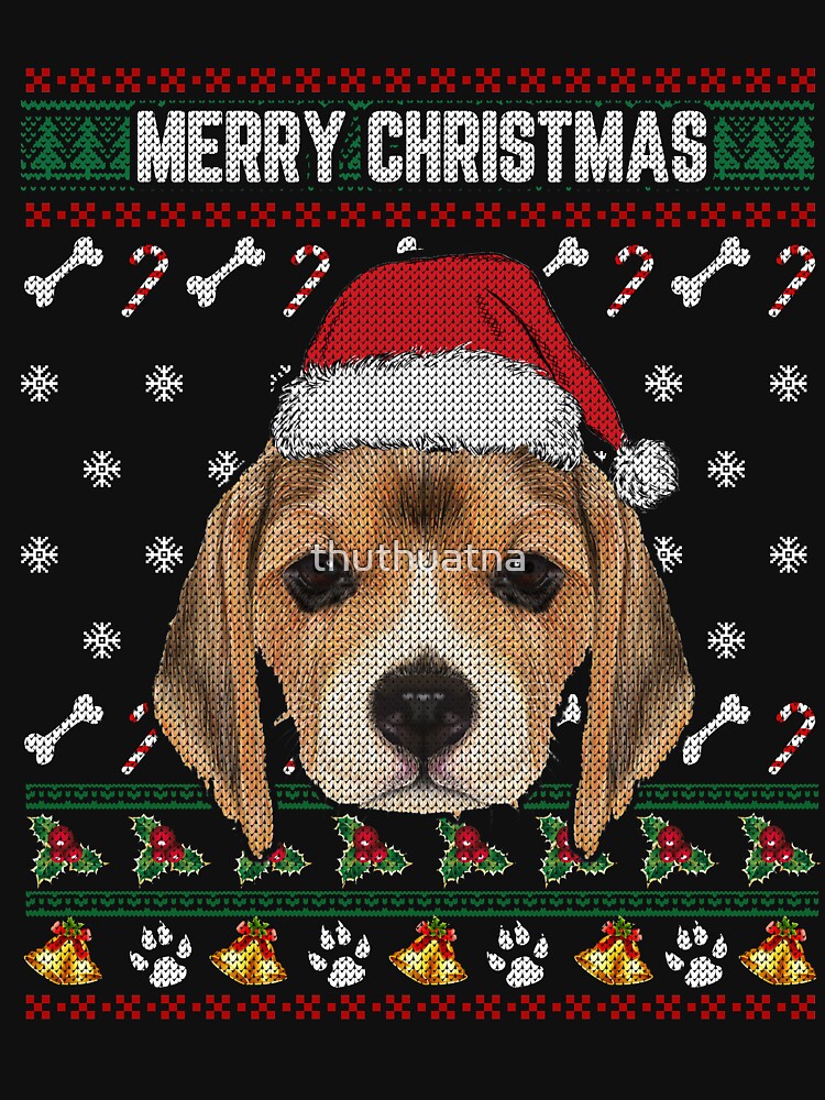 Beagle Lovers Ugly Xmas Sweater Merry Christmas T Shirt by thuthuatna