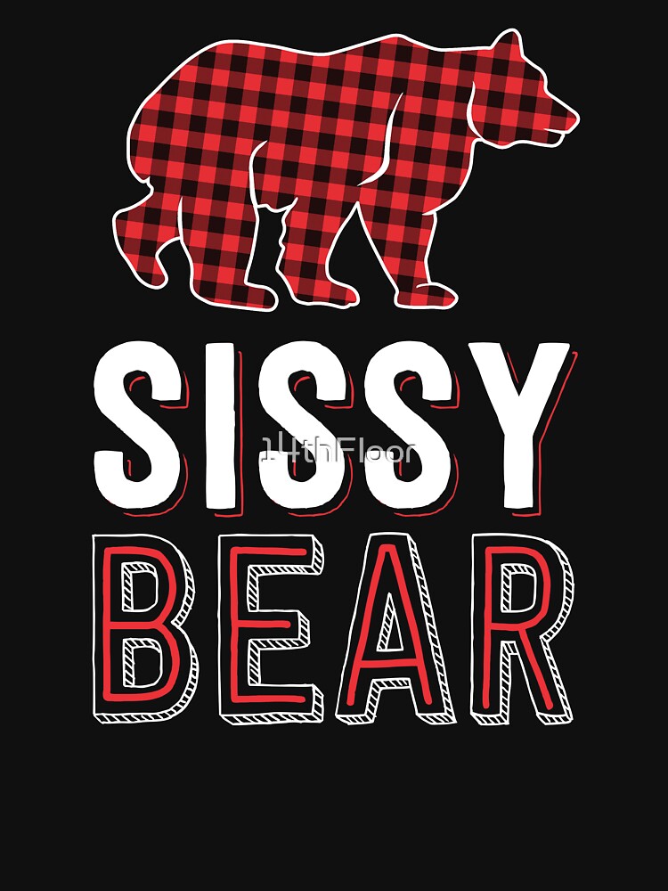 Sissy Bear Girl Red Buffalo Plaid Matching Family Christmas by 14thFloor