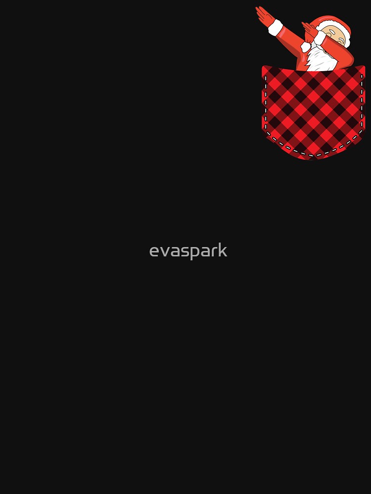 Pocket T-shirt Plaid Shirts Dabbing Santa Christmas Tshirt by evaspark