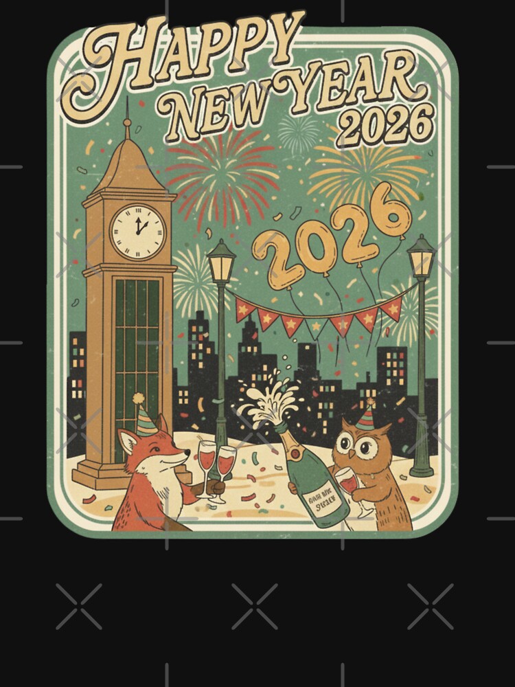 Vintage Retro 2026 New Year Party Illustration by BoringClothes