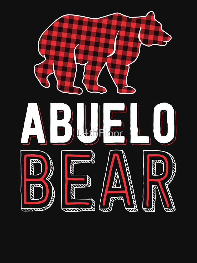 Abuelo Bear Red Buffalo Plaid Matching Family Christmas by 14thFloor
