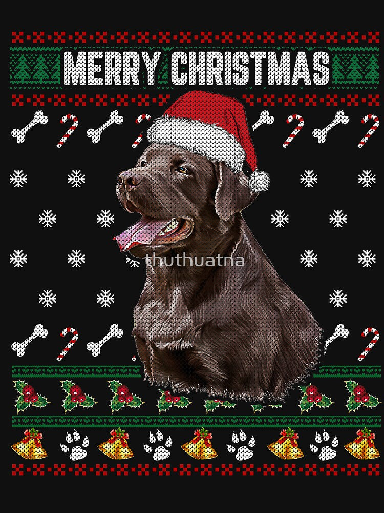 Black Lab Lovers Ugly Xmas Sweater Merry Christmas T Shirt by thuthuatna