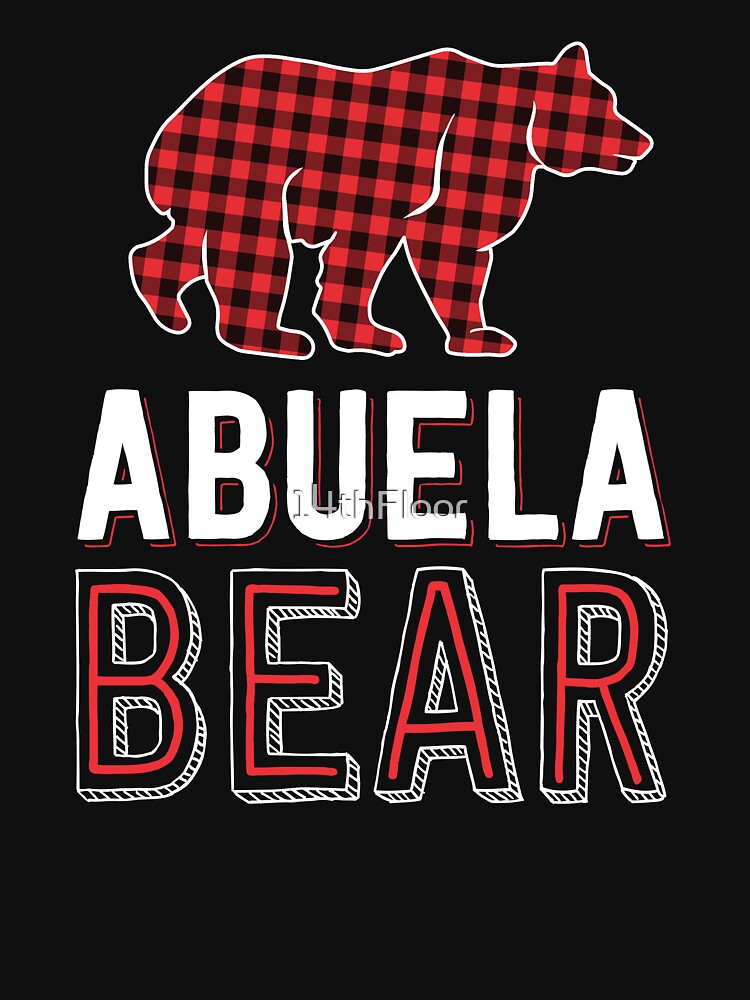 Abuela Bear Red Buffalo Plaid Matching Family Christmas by 14thFloor