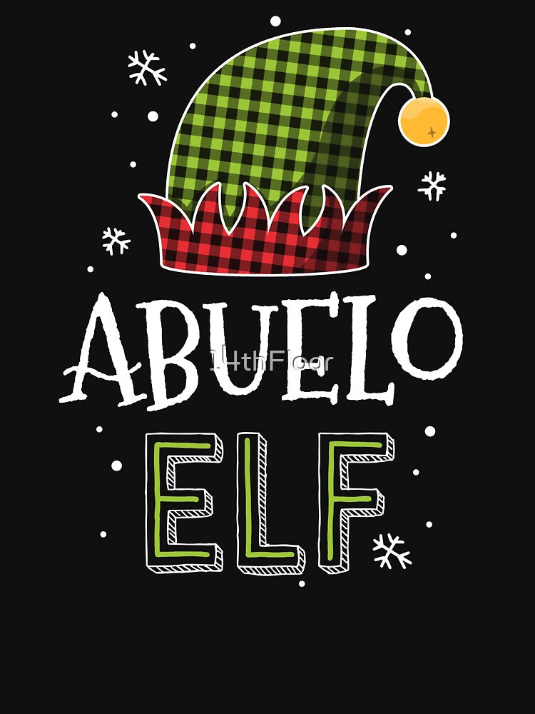 Abuelo Elf Plaid Christmas Spanish Latin Matching Family by 14thFloor