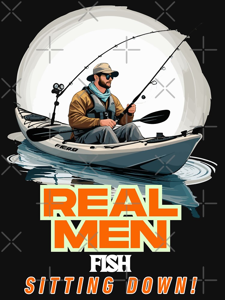 Real Men Fish Setting Down by PRINTABLE SHELF