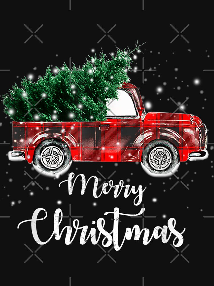 Buffalo Plaid Christmas Tree Red Truck by RobertoGomis
