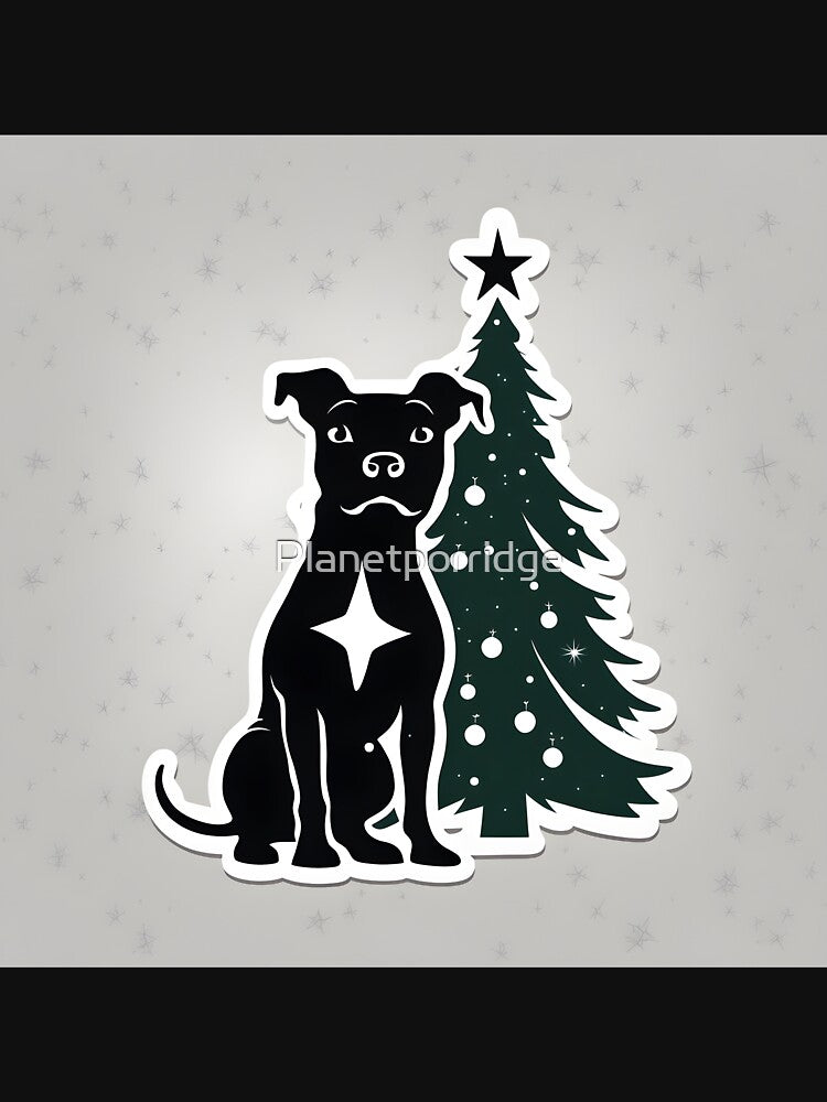 Christmas Dog and Tree by Planetporridge