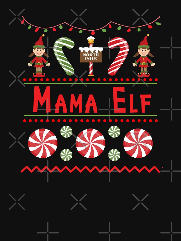 Mama Elf Ugly Sweater Christmas Elf Design by SpiritWestDesig