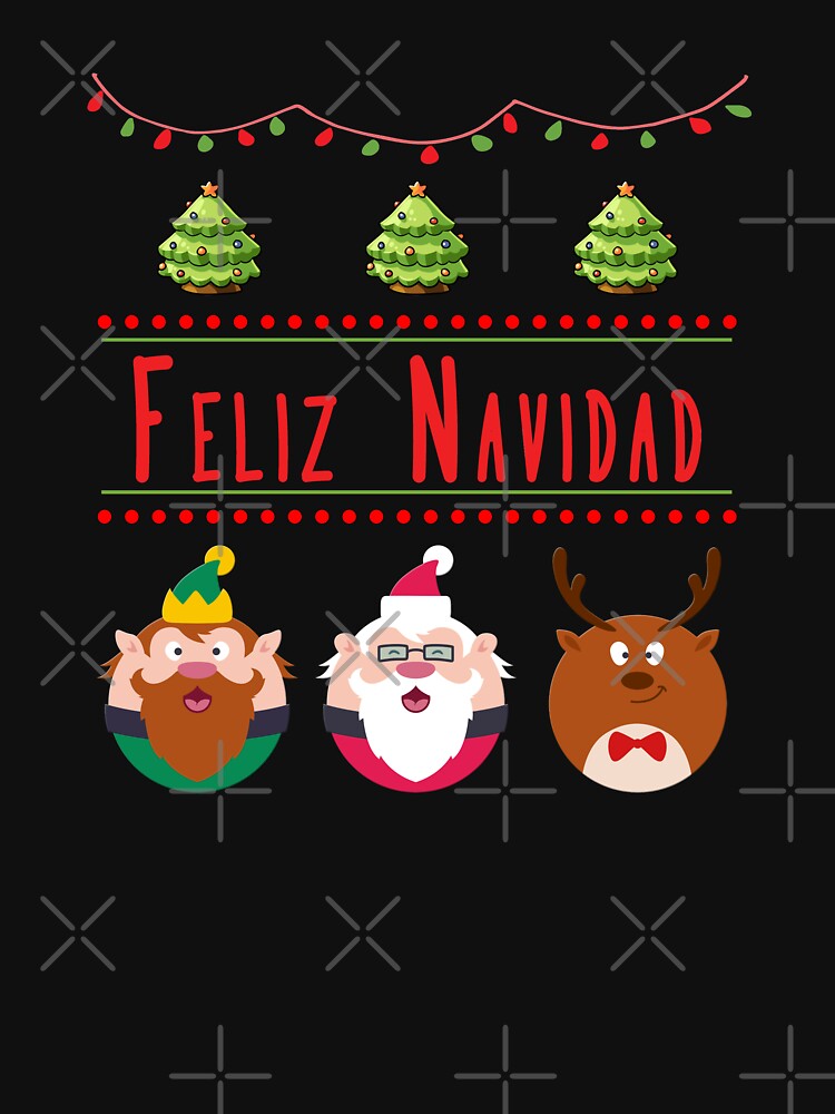FELIZ NAVIDAD Ugly Sweater Christmas Elf Santa Reindeer Design by SpiritWestDesig