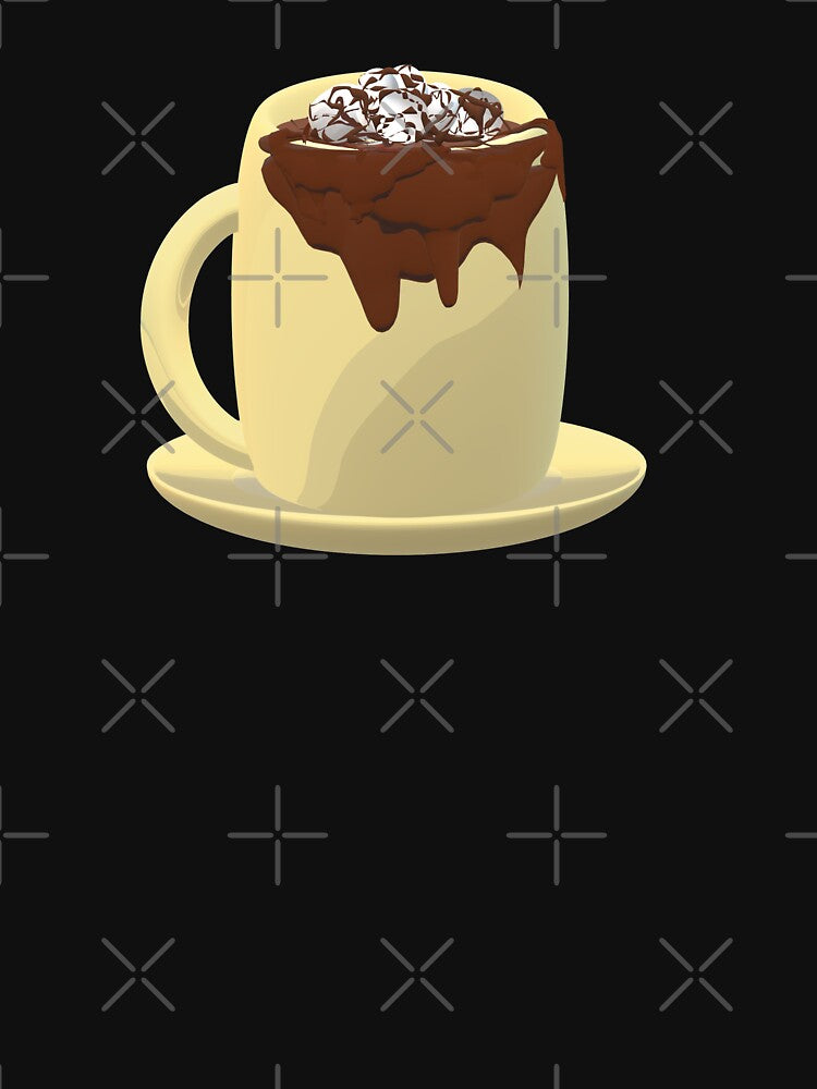 Mug of Hot Chocolate with Marshmallows and Chocolate Drizzles. (Black Background) by ArtByLM