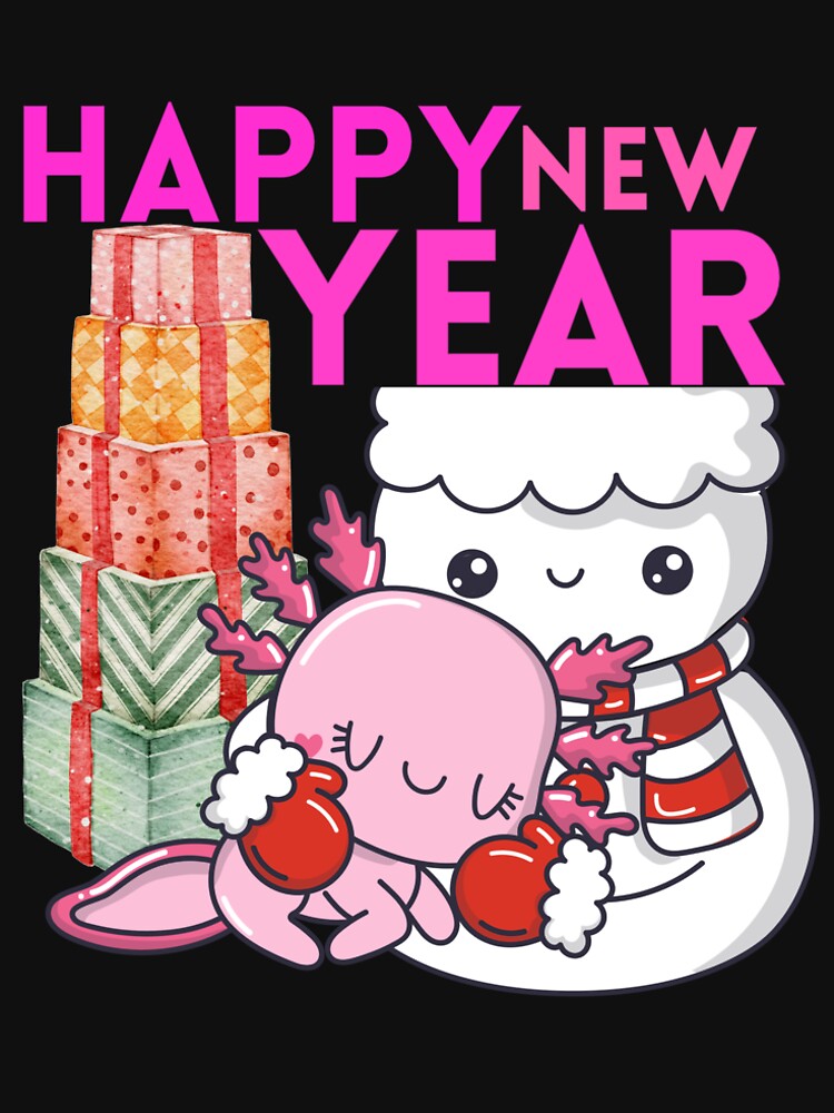 Happy new year cute Kawaii axolotl for christmas by Jibshop ⭐⭐⭐⭐⭐