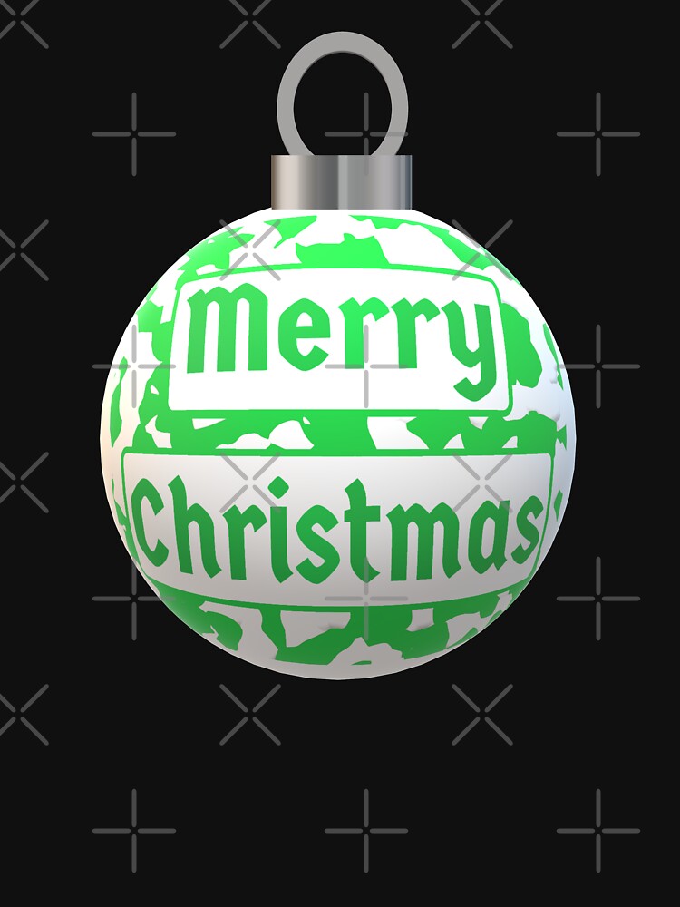 Christmas Ornament with Merry Christmas, Wintergreen and White Abstract Peppermint Candy Cane by ArtByLM
