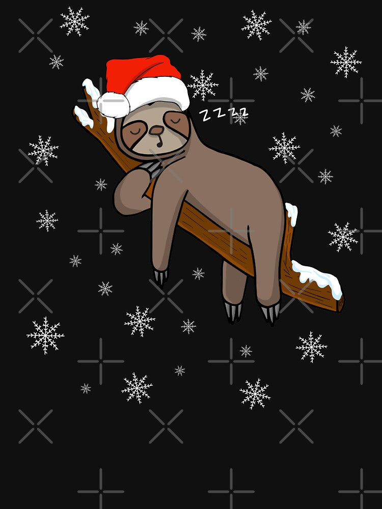 Sleepy Sloth in Santa Hat Christmas Pajama Xmas Gift by wdyoungblood