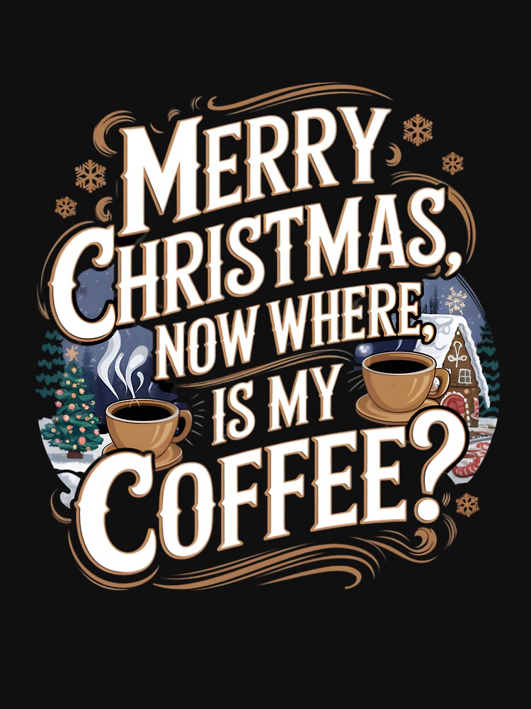 Merry Christmas Where is My coffee funny by Bohoishtee