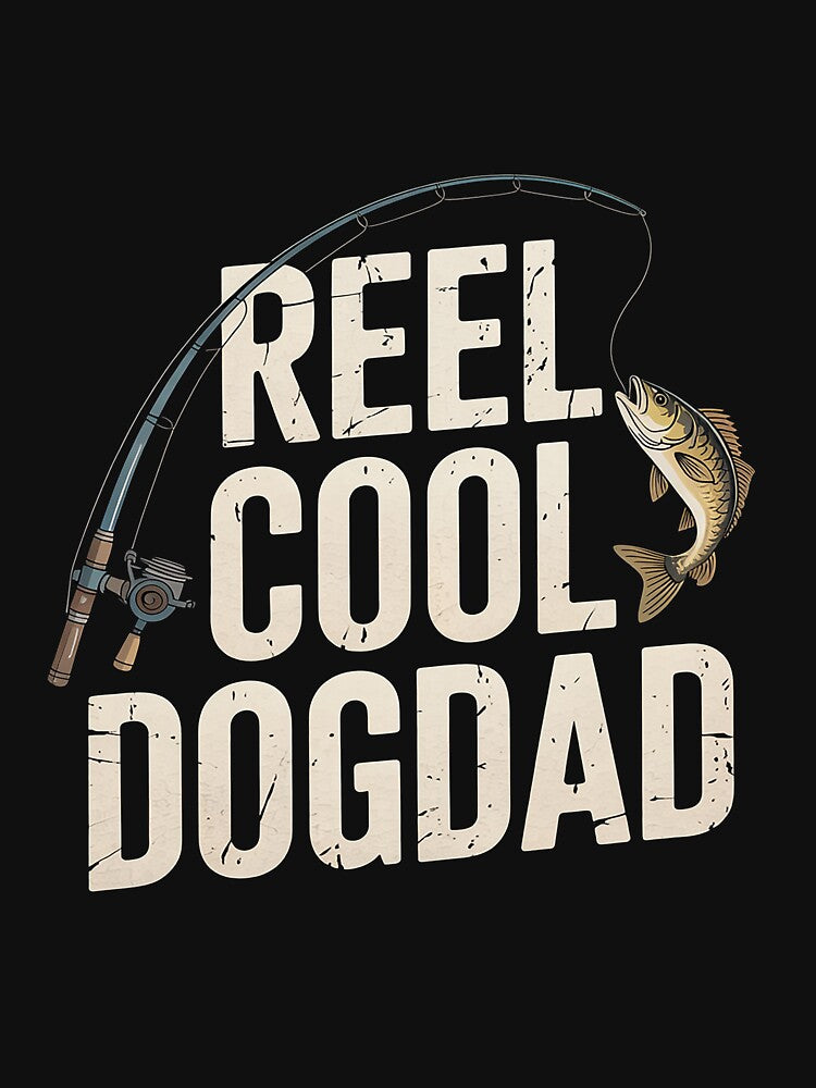 Reel Cool Dog Dad vintage funny fishing rod gifts for Dogdad by TAYLOROUSDALE