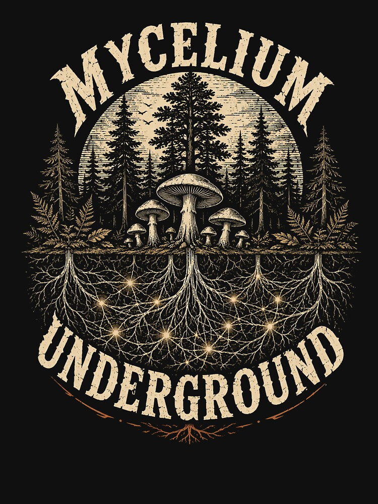 Mycelium Underground Mushroom Forest Graphic by curiouschimp