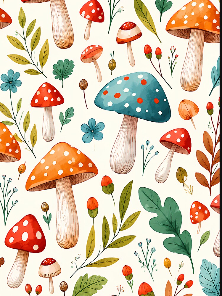 Hippie Mushroom | Groovy Psychedelic Boho Nature Art by flowerpower999