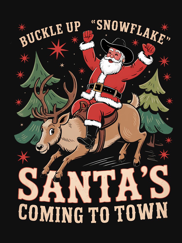 Cowboy Santa Christmas Western Rodeo Holiday Xmas Season by DoorwayThreads