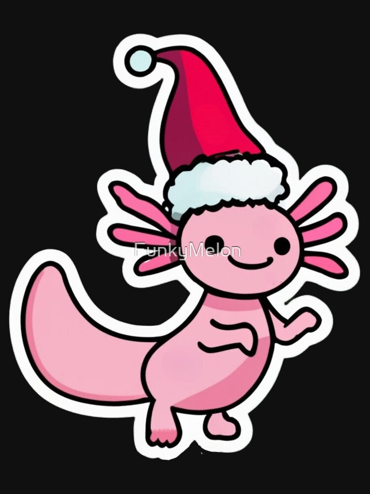 Cute christmas axolotl by FunkyMelon