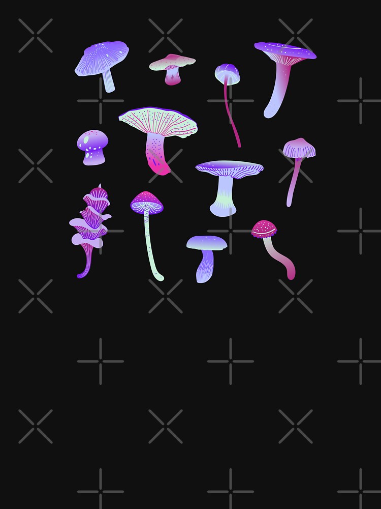 Purple Cute Mushrooms by myabstractmind