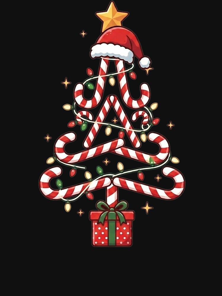 Candy Cane Christmas Tree Lights Men Women Kids Xmas by clothesy7