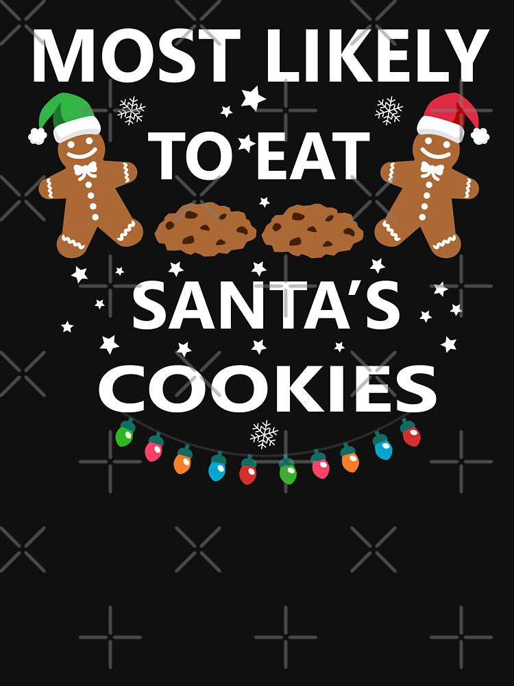 Most Likely To Eat Santa's Cookies Santa Hat Christmas Lights by franktact