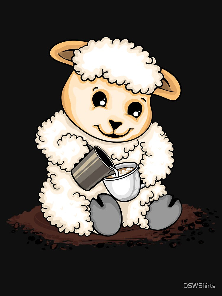 Cute Sheep Pouring Latte Art Coffee Lover Barista by DSWShirts