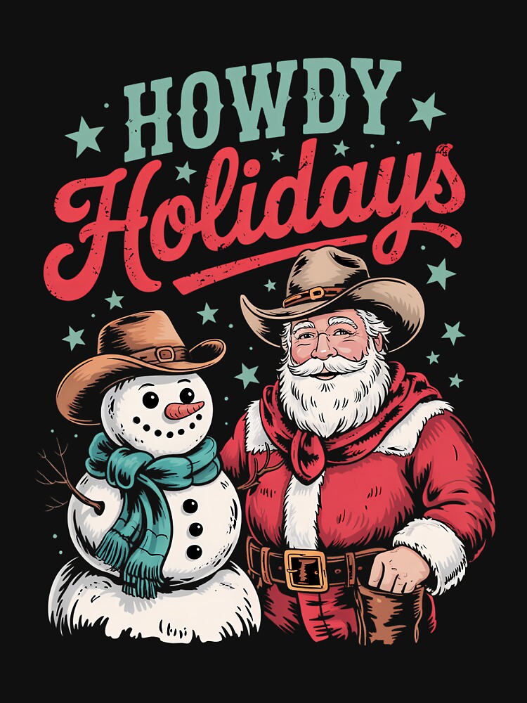 Howdy Holiday Gingerbread Cowboy Santa Christmas Western by LunaCrazeArt