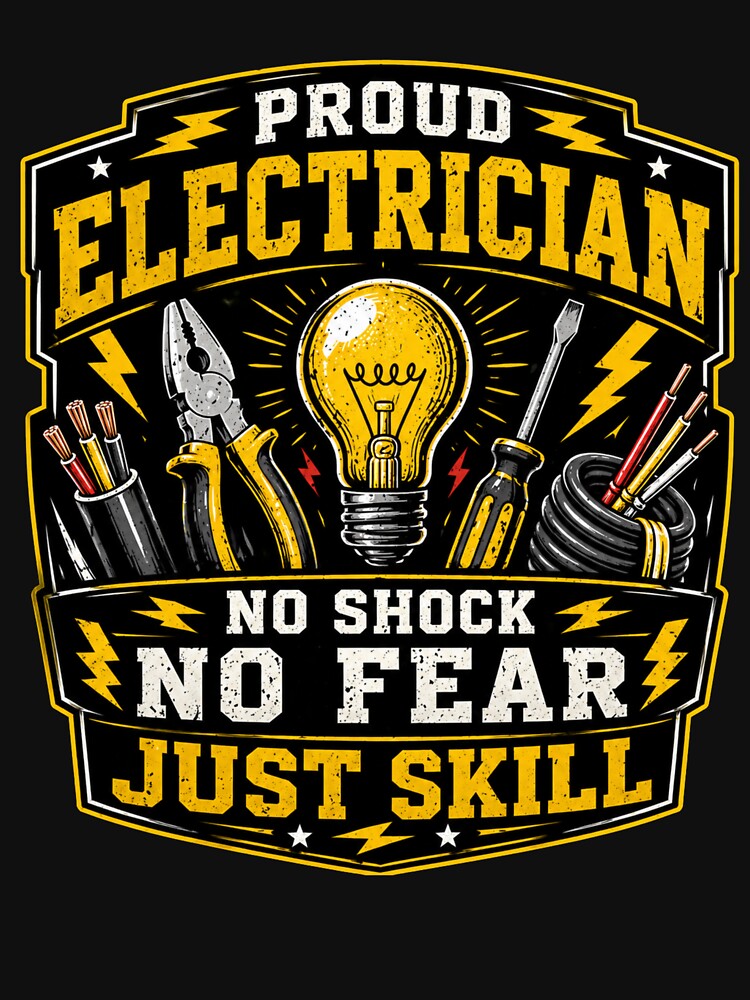 Proud Electrician No Shock No Fear Just Skill Shirt by Drip5