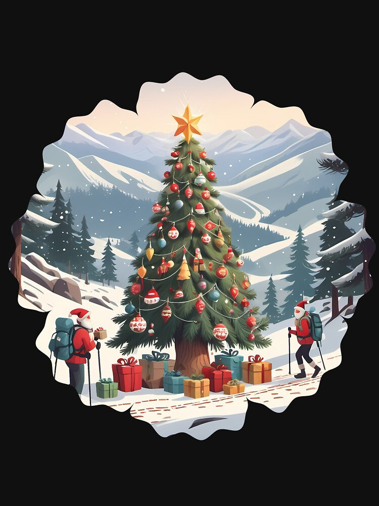 funny Hiking christmas tree ornament holiday ornament by rizqy